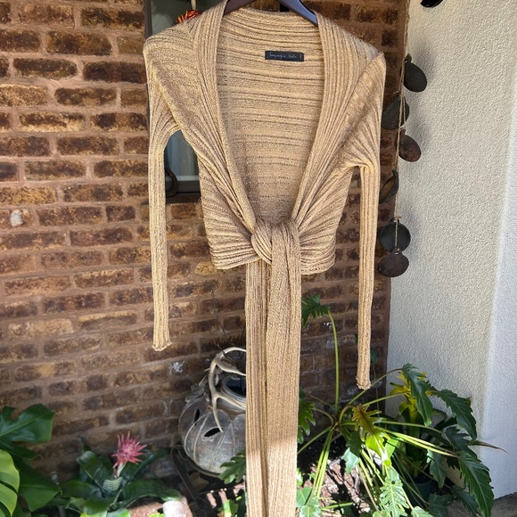 Tie Front Cardigan, Brown - Picture 1 of 3